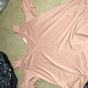 nude pink top with cute outs